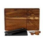 Acacia Cheese Board Set With Black Bowl, Slate And Cutlery – alternate view 3