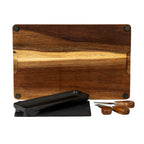 Acacia Cheese Board Set With Black Bowl, Slate And Cutlery – alternate view 4