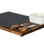 Acacia Cheese Board Set With White Bowl, Slate And Cutlery – alternate view 2