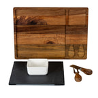 Acacia Cheese Board Set With White Bowl, Slate And Cutlery – alternate view 3