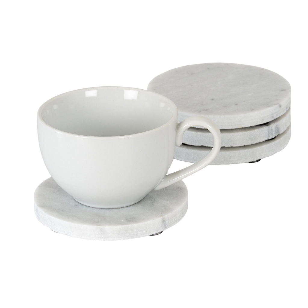 Set of Four Round Marble Coasters – alternate view 2