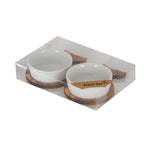 Set Of 2 Acacia Fishtail Serving Trays With Ceramic Bowls – alternate view 2