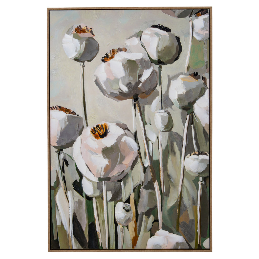 Poppy Heads Hand Painted Canvas in Frame – alternate view 2