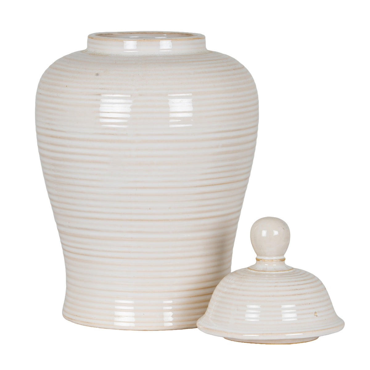 Neva Lidded Ceramic Ginger Jar – alternate view 2