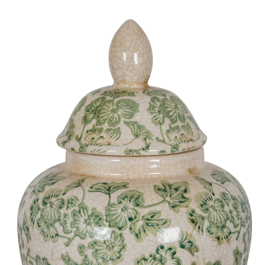 Green Clover Ceramic Ginger Jar – alternate view 2