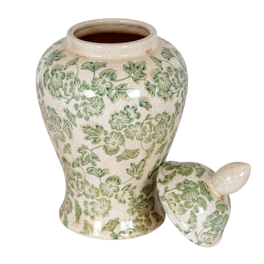 Green Clover Ceramic Ginger Jar – alternate view 3