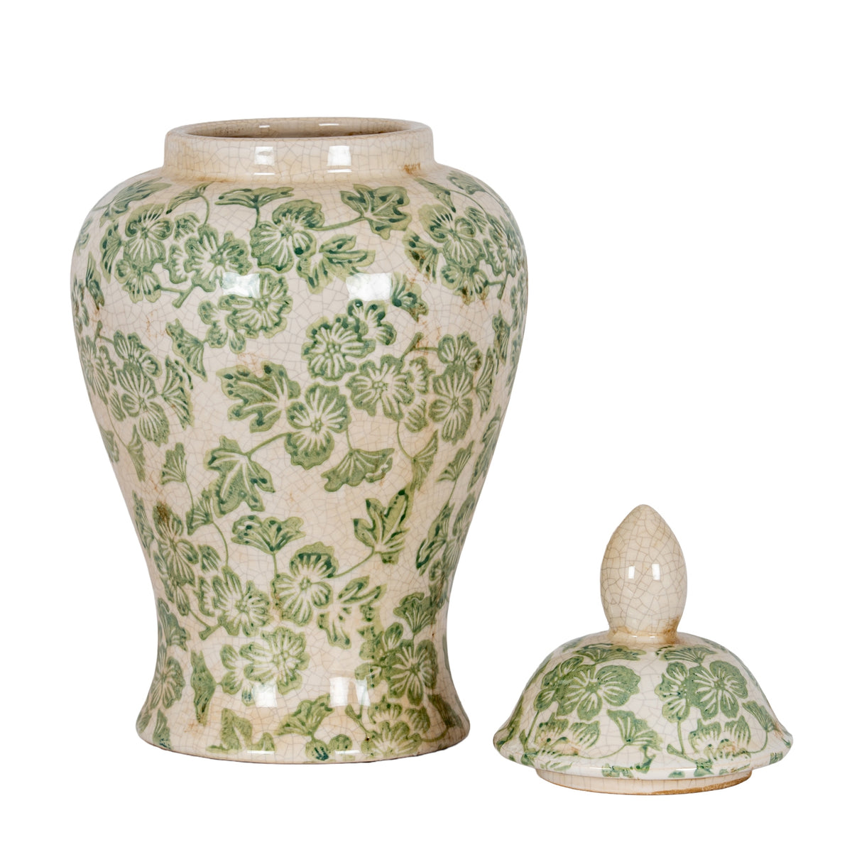 Green Clover Ceramic Ginger Jar – alternate view 4