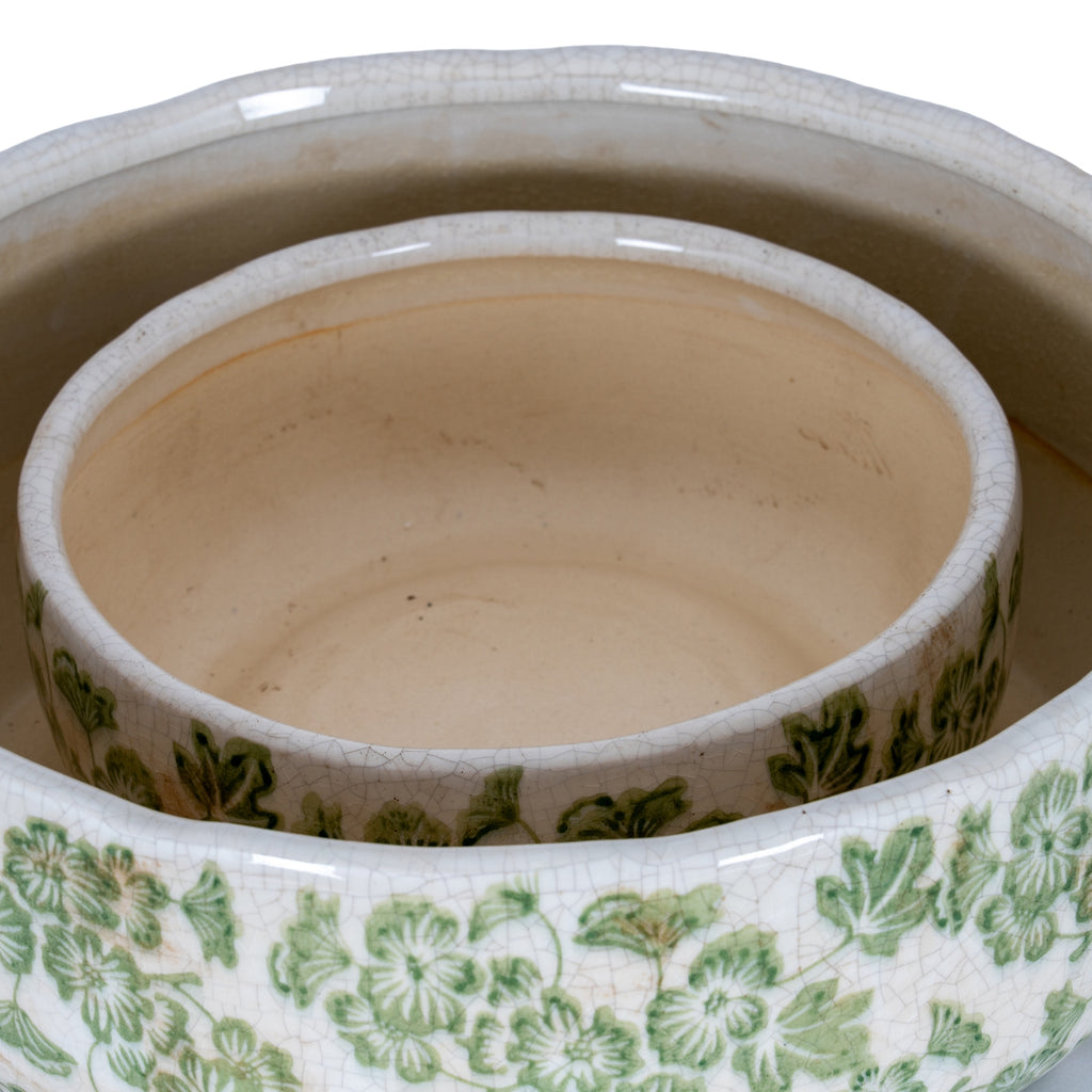 Small Green Clover Ceramic Bowl Pot – alternate view 4