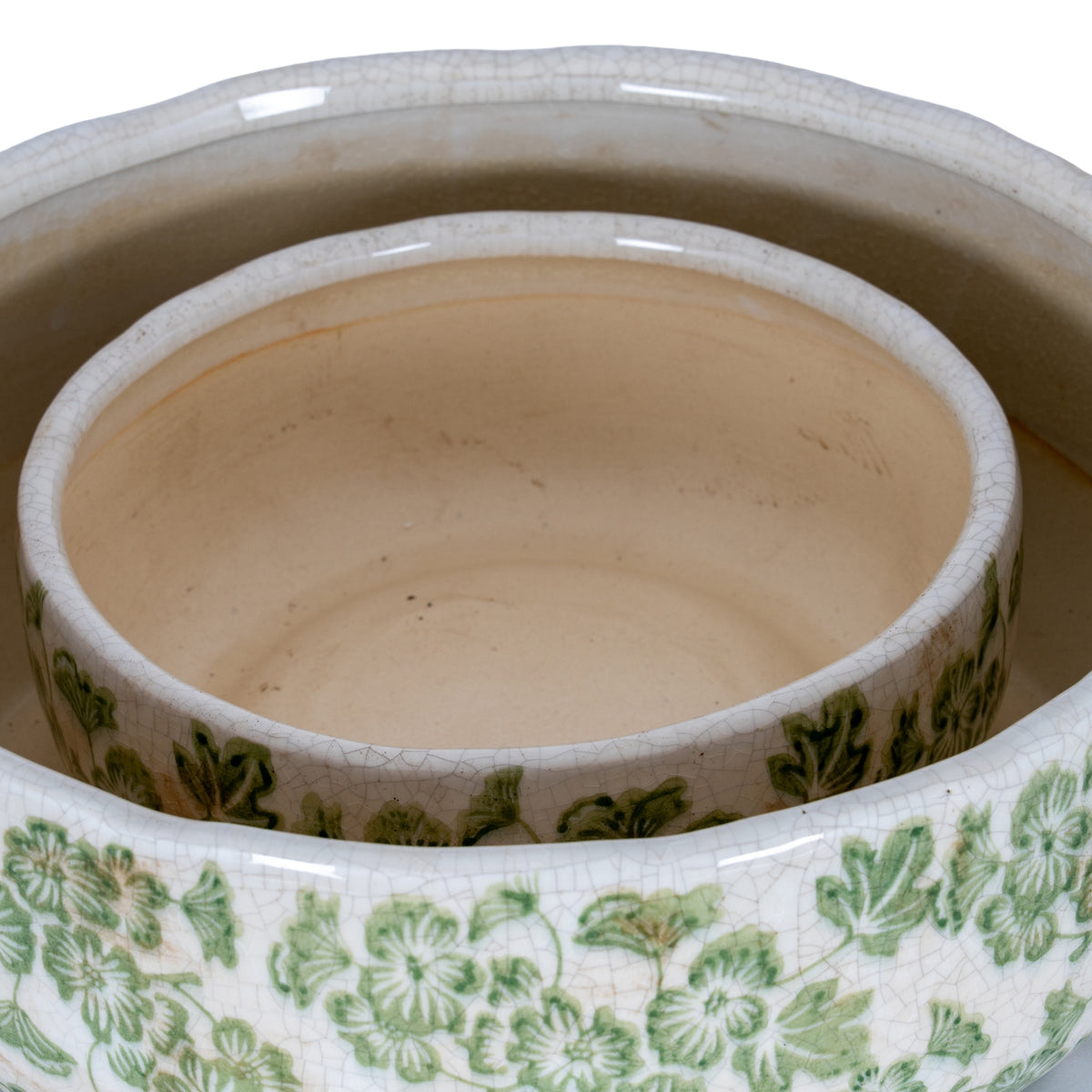Small Green Clover Ceramic Bowl Pot – alternate view 4