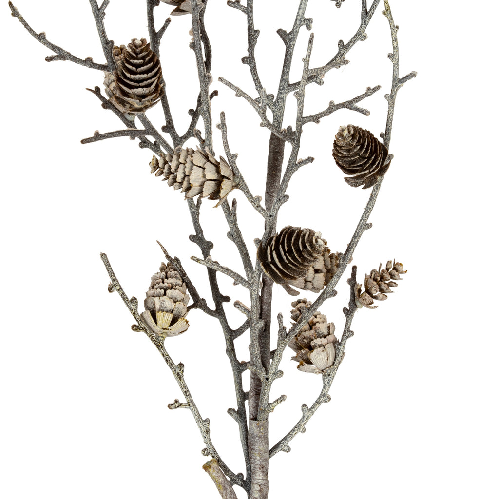 Snowy Winter Woodland Branch With Pinecones – alternate view 2