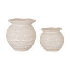 Wavy Rim Small Round Vase