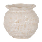 Wavy Rim Small Round Vase