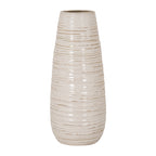 Large Ribbed Ceramic Column Vase