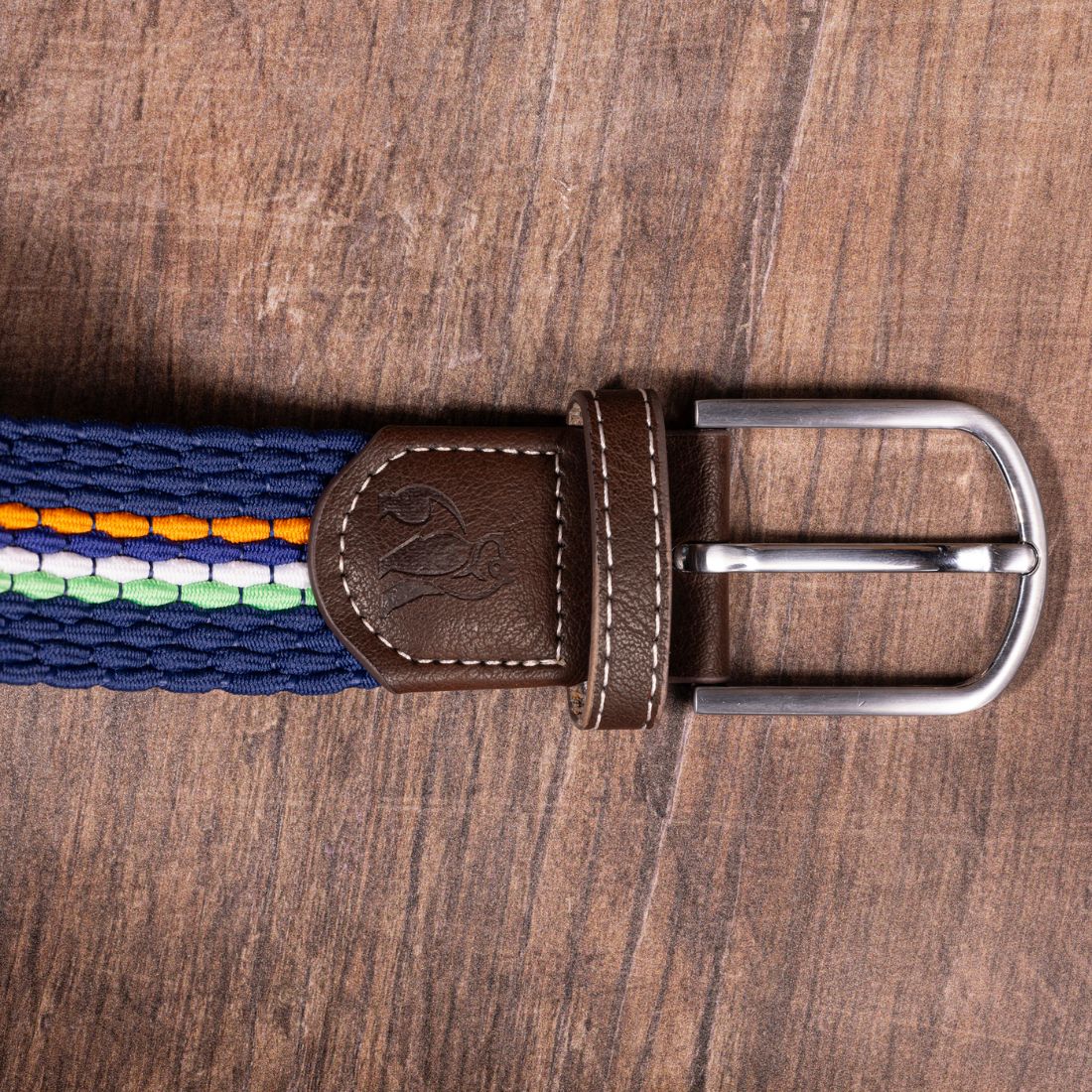 Orange & Green Fine Stripe Recycled Woven Belt