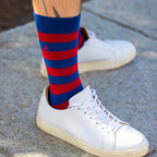Burgundy Striped Bamboo-Blend Socks