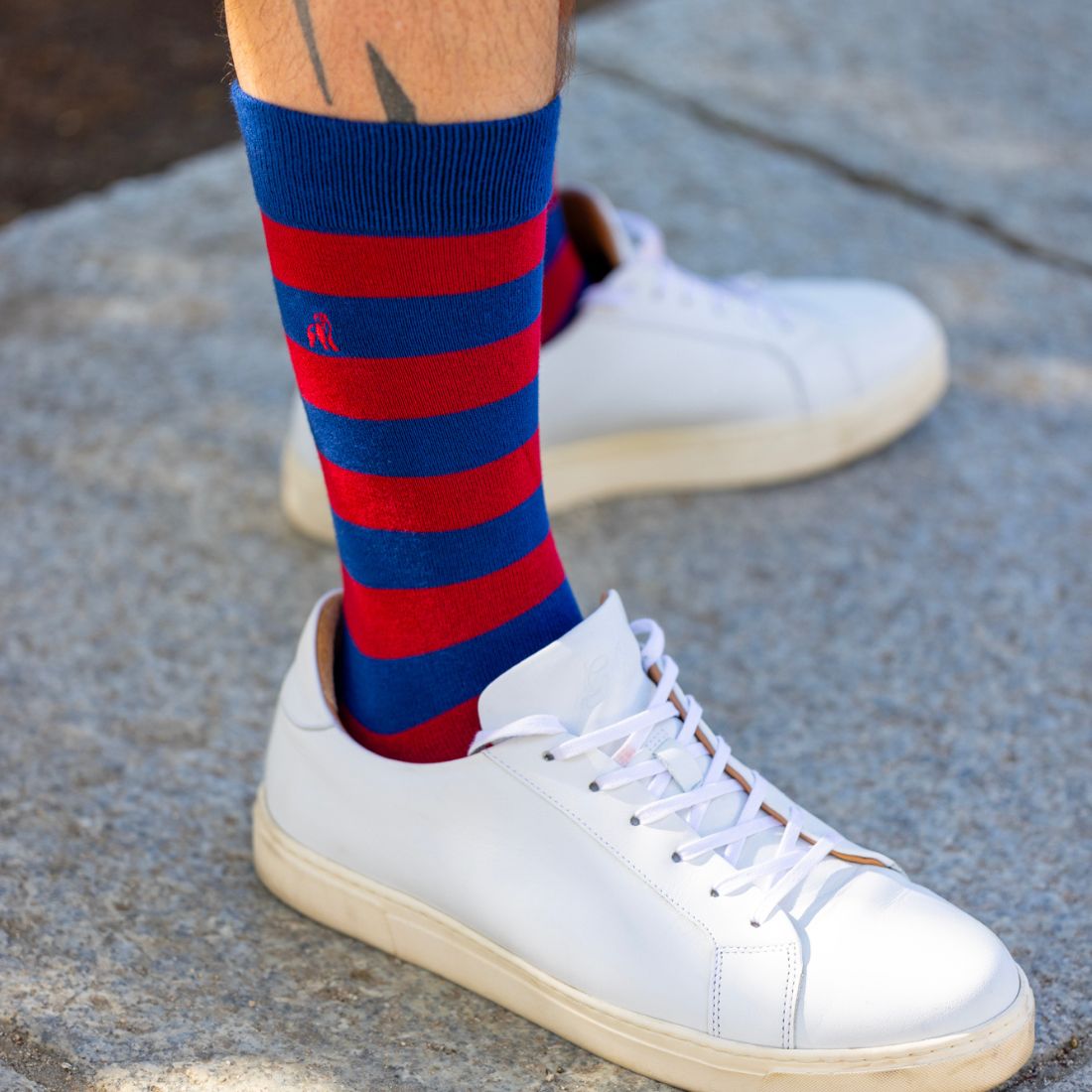 Burgundy Striped Bamboo-Blend Socks
