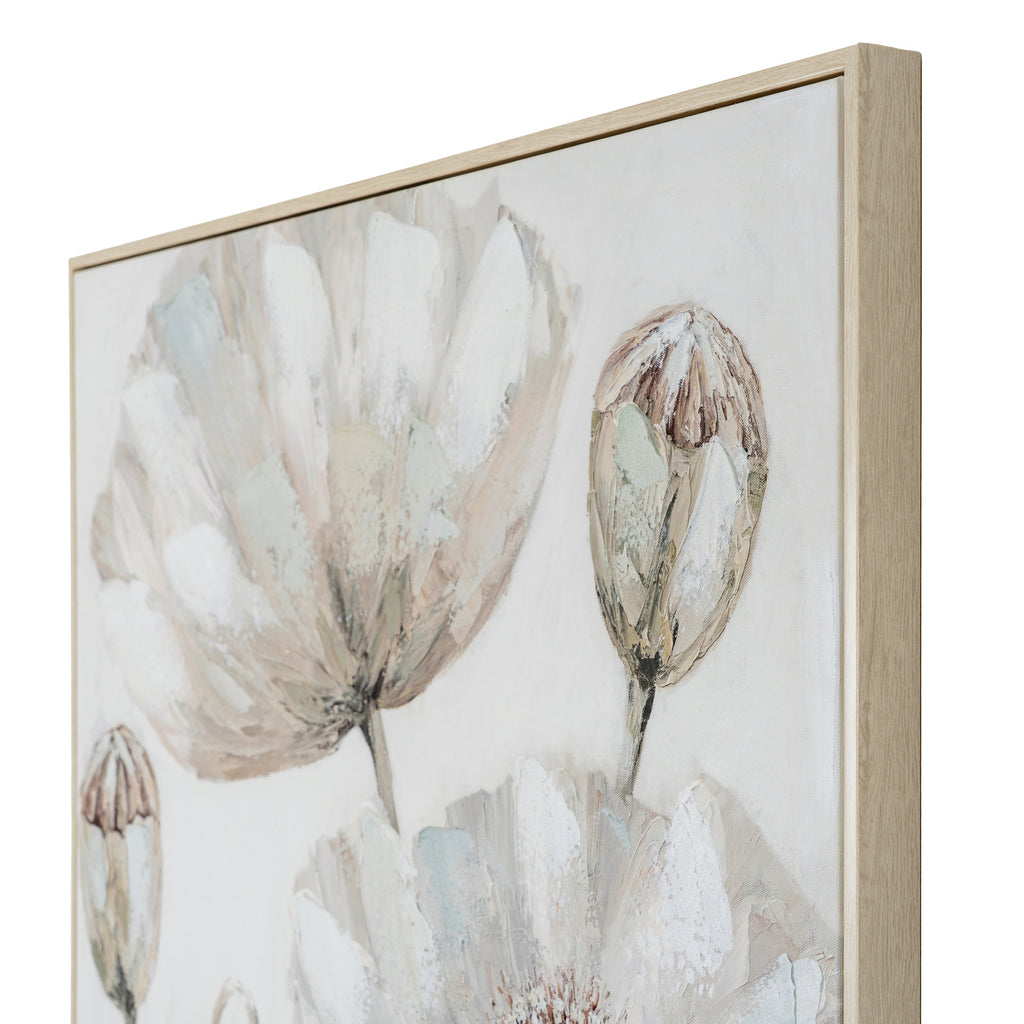 Poppy Stems Handpainted Canvas in Frame