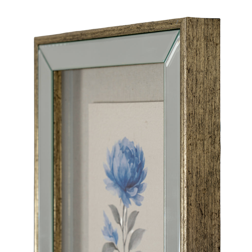 Rosalie Textured Paper Rose in Mirrored Frame