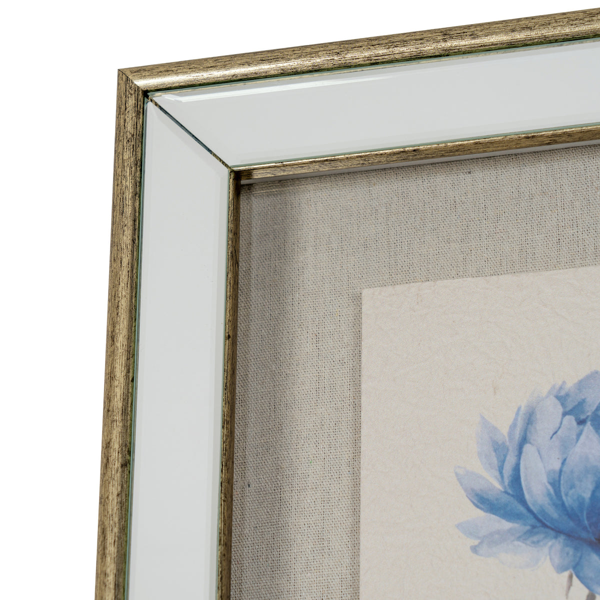Rosalie Textured Paper Rose in Mirrored Frame