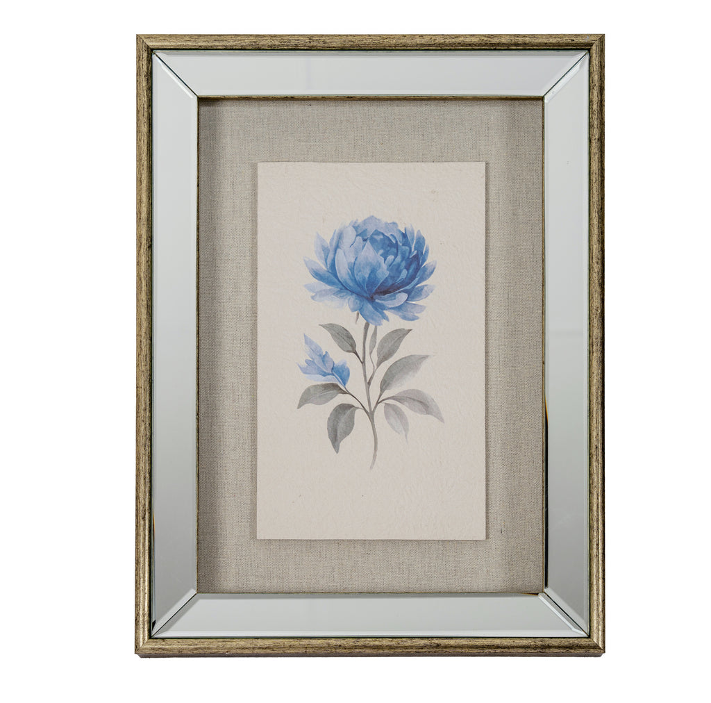 Rosalie Textured Paper Rose in Mirrored Frame