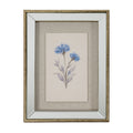 Rosalie Textured Paper Cornflower in Mirrored Frame