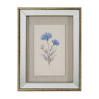 Rosalie Textured Paper Cornflower in Mirrored Frame