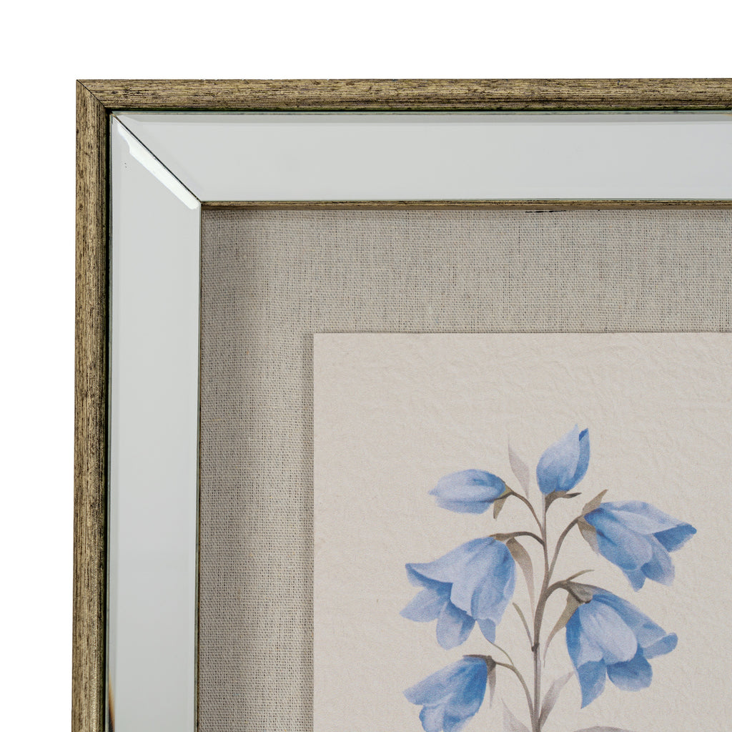 Rosalie Textured Paper Bluebell in Mirrored Frame