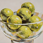Still Life Limes Hand Painted Canvas in Frame