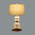 Savoy Glass And Gold Finished Table Lamp With Linen Shade