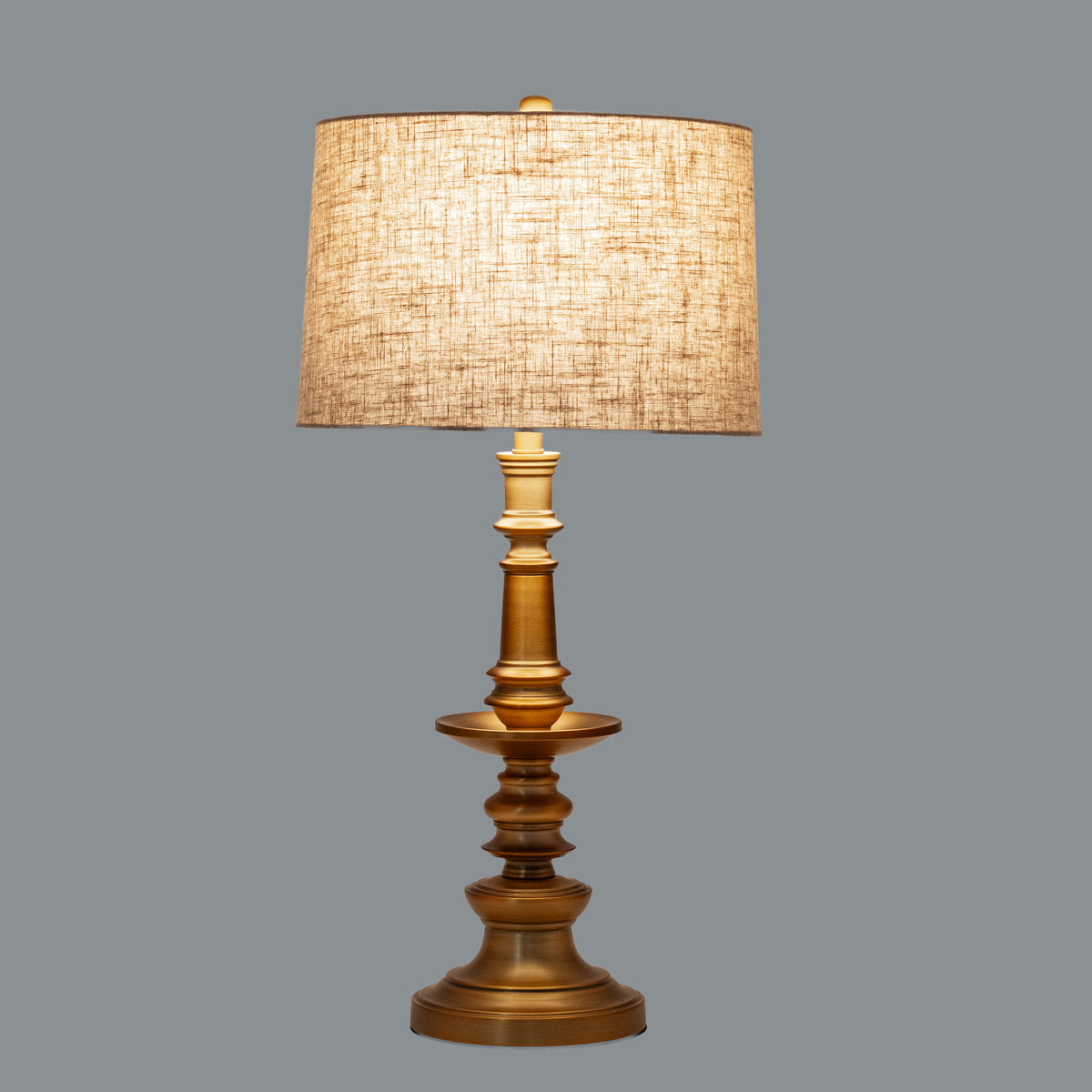 Gatsby Brushed Gold Finished Table Lamp With Linen Shade
