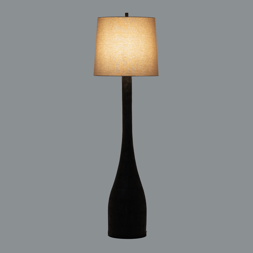 Brompton Floor Lamp With Grey Linen Shade