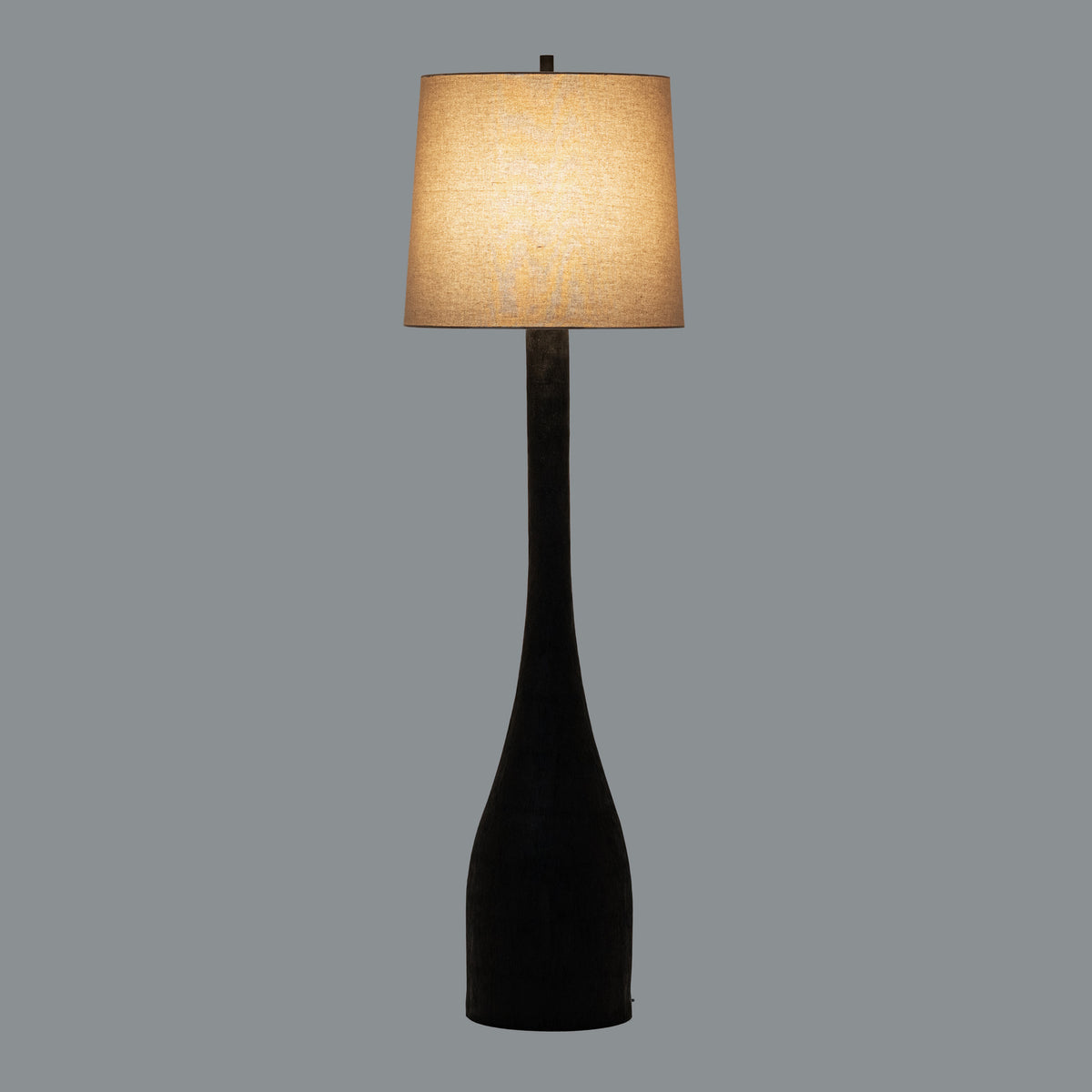 Brompton Floor Lamp With Grey Linen Shade