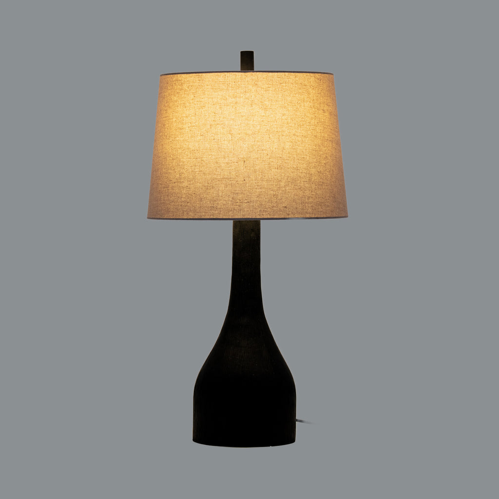 Brompton Table Lamp With Grey Linen Shade