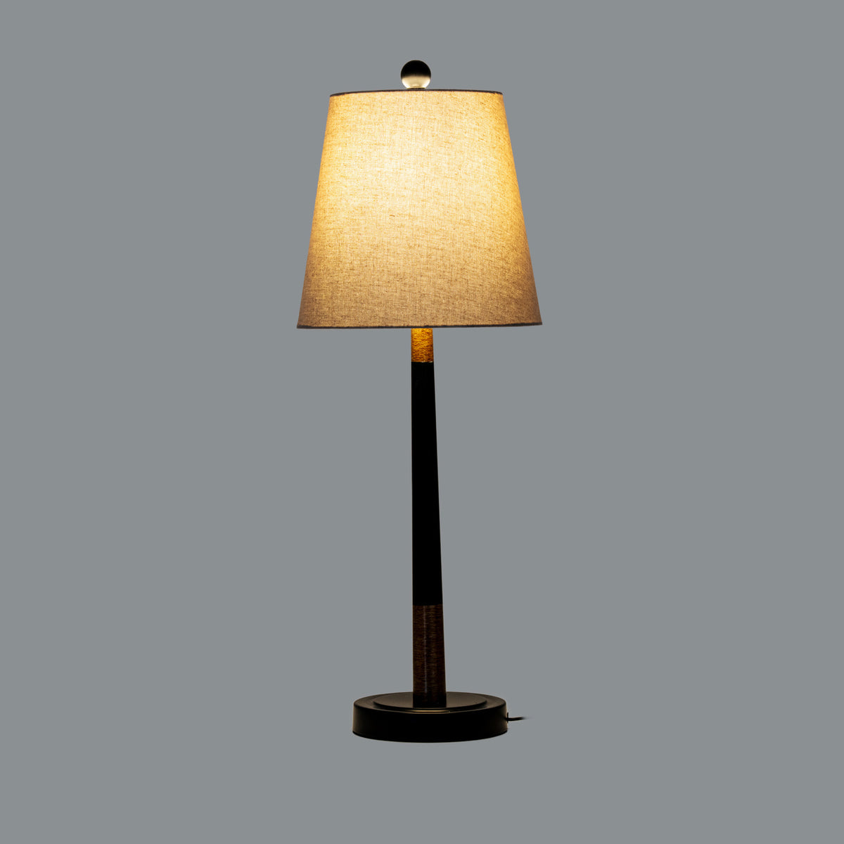 Everly Table Lamp With Grey Linen Shade