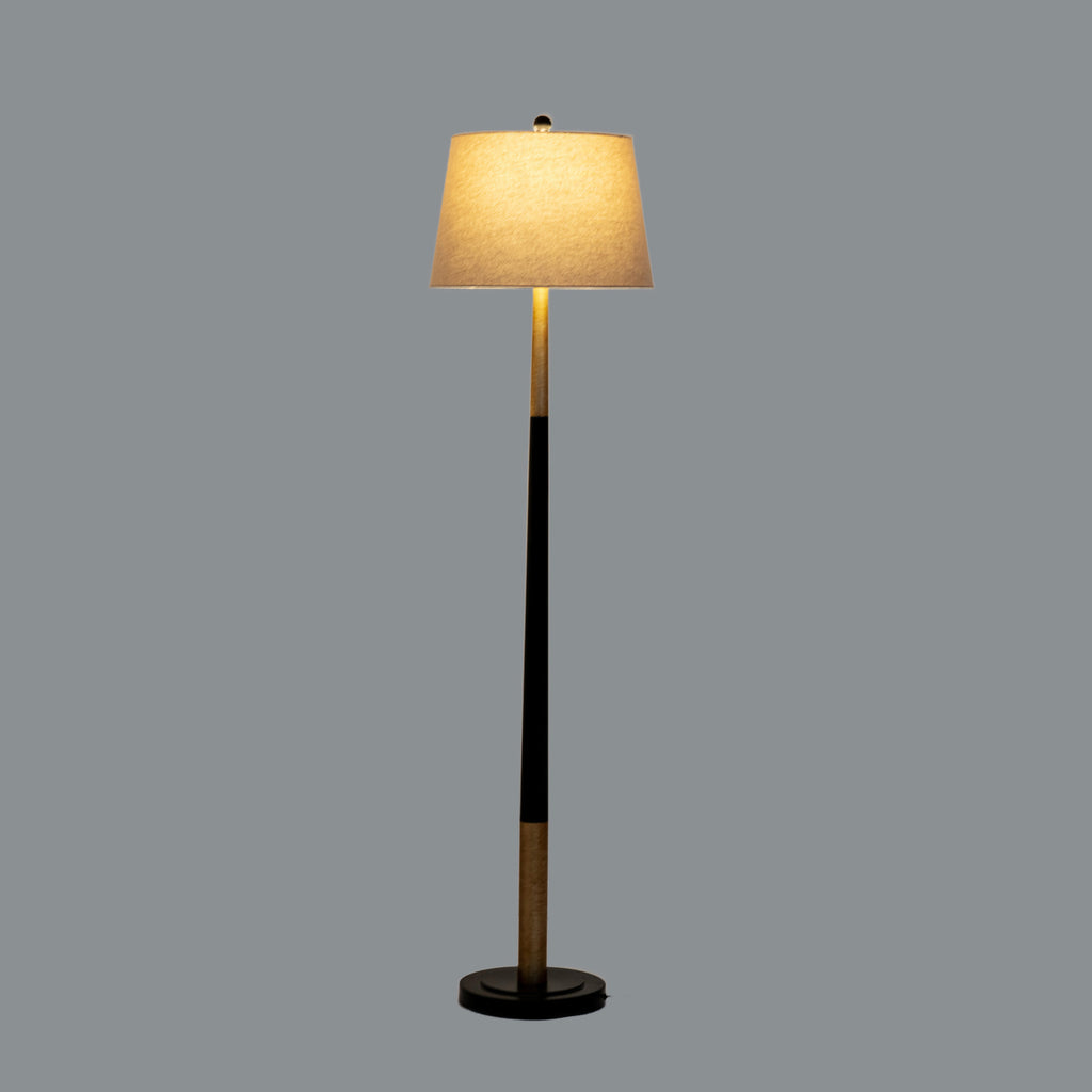 Everly Floor Lamp With Grey Linen Shade