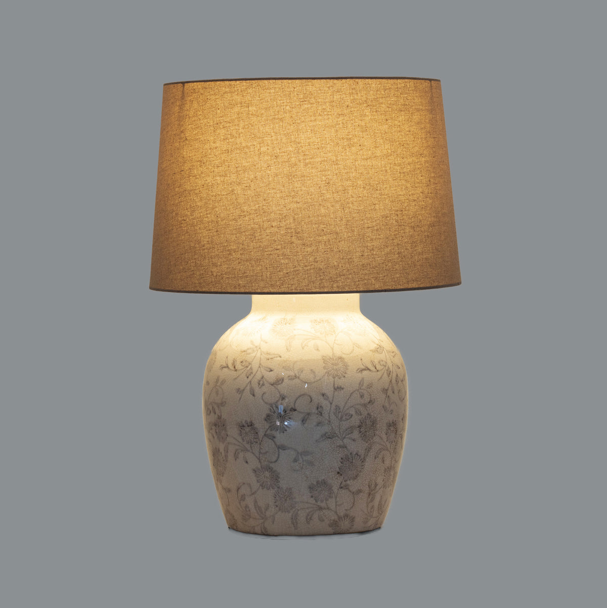 Grey Aster Ceramic Pot Lamp