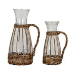 Briar Collection Large Glass And Wicker Carafe With Handle