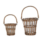 Briar Collection Wicker Basket Lantern With Handle