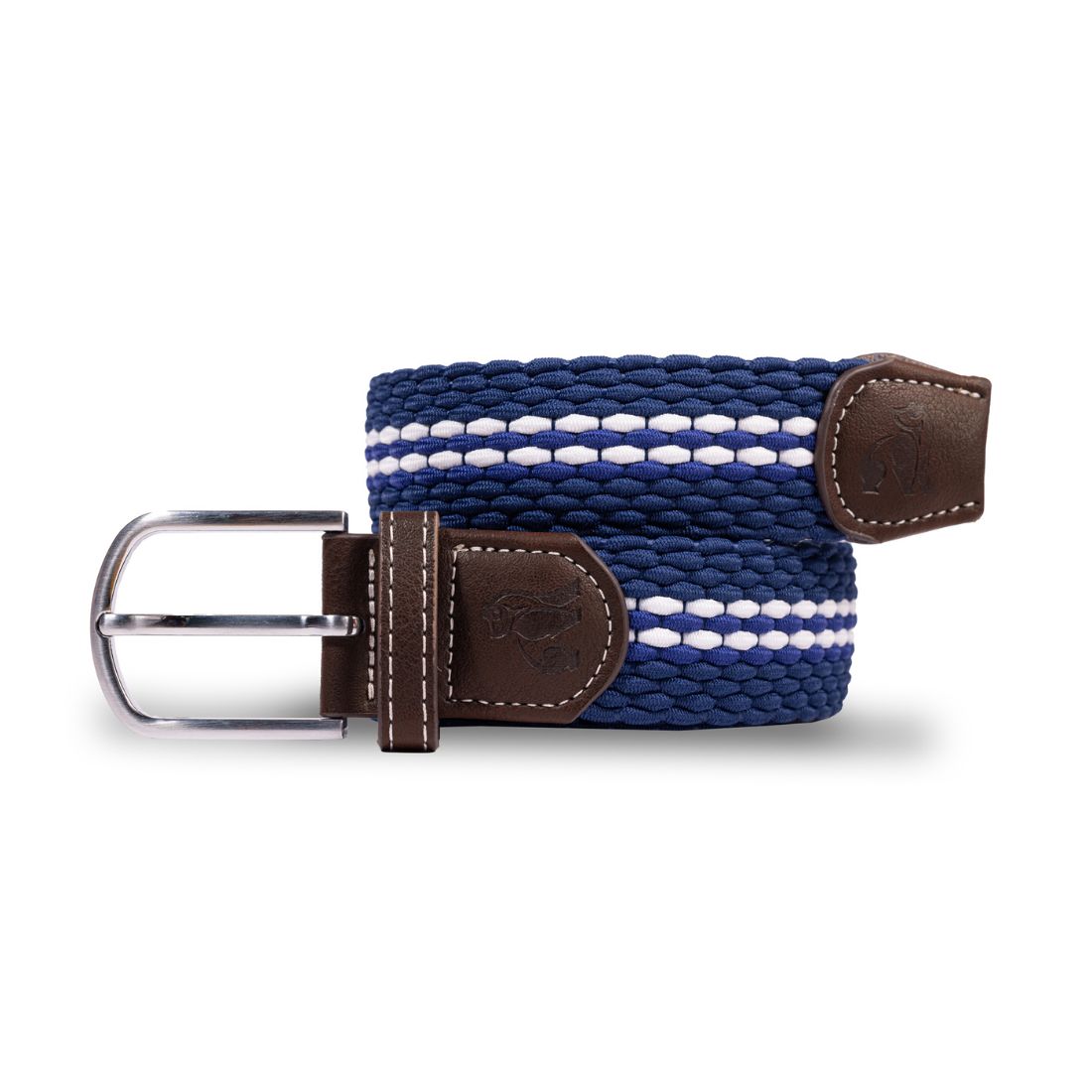 White Fine Stripe Recycled Woven Belt