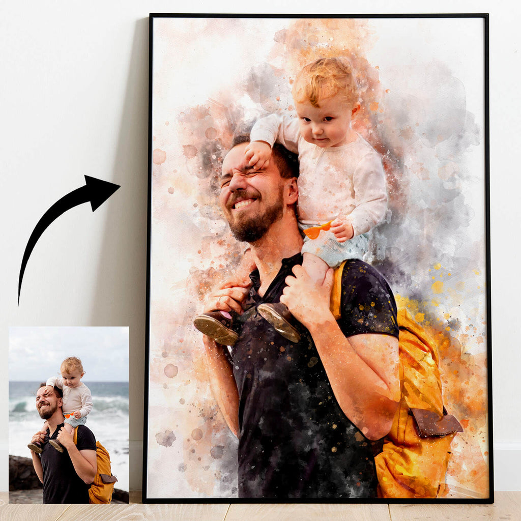 Personalised Watercolour Portrait – Landscape