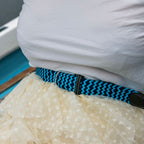 Sky Blue Zigzag Recycled Woven Belt