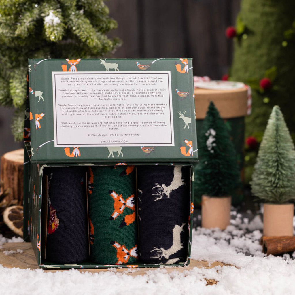 Countryside Bamboo-Blend Sock Gift Box, 3 Pairs