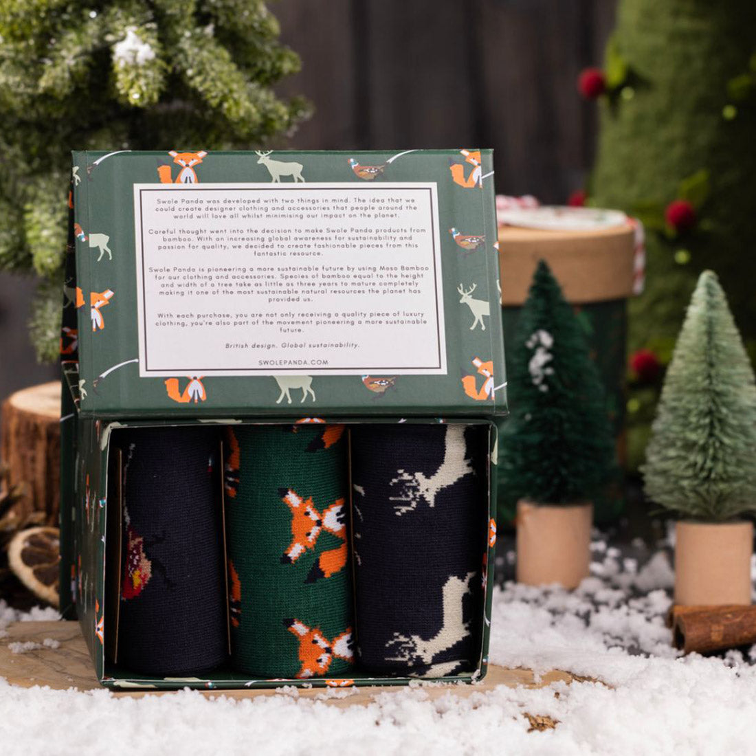 Countryside Bamboo-Blend Sock Gift Box, 3 Pairs