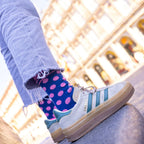 Navy & Pink Polka Dot Bamboo-Blend Socks