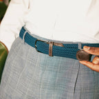 Dark Blue Recycled Woven Belt