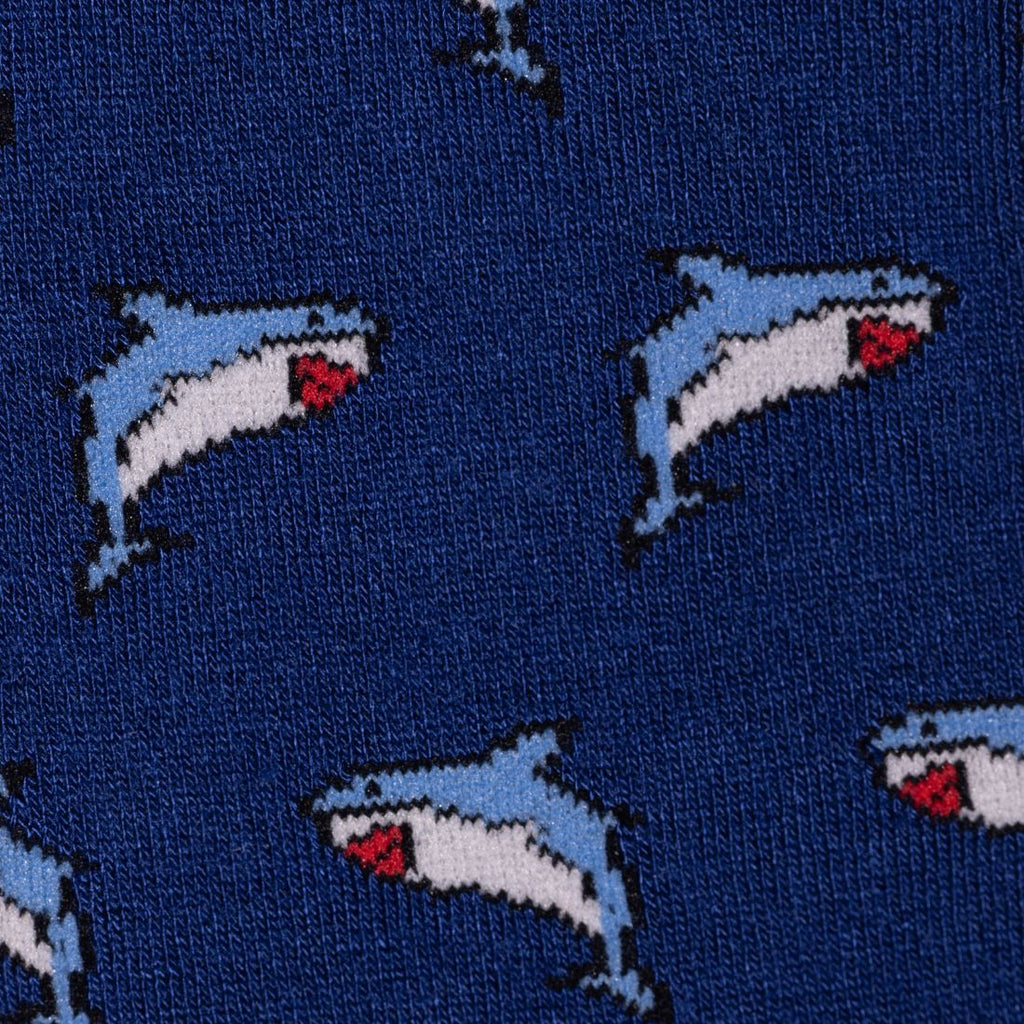 Sharks Matching Bamboo-Blend Sock Set, Adult & Child