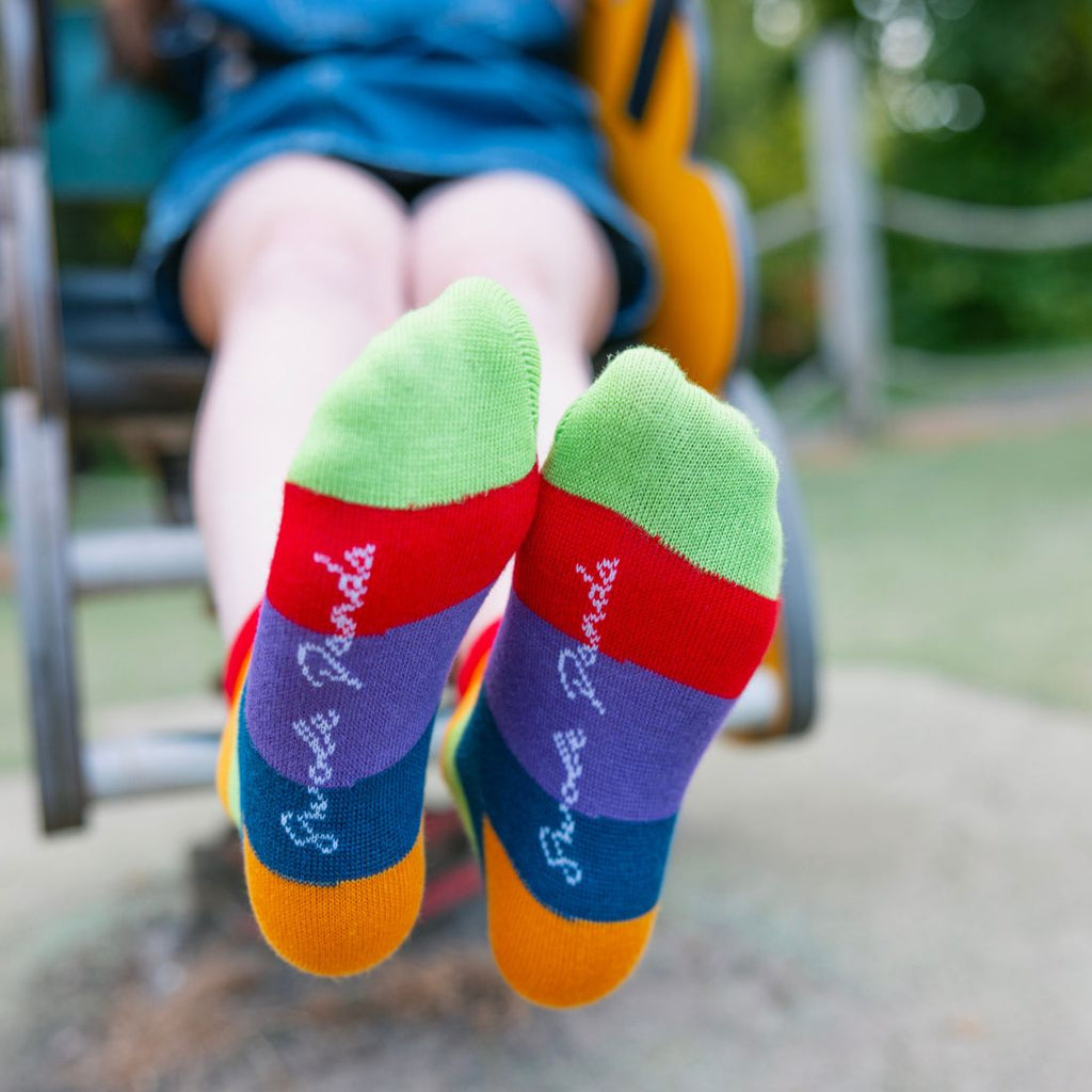 Children's Rainbow Stripe Bamboo-Blend Socks