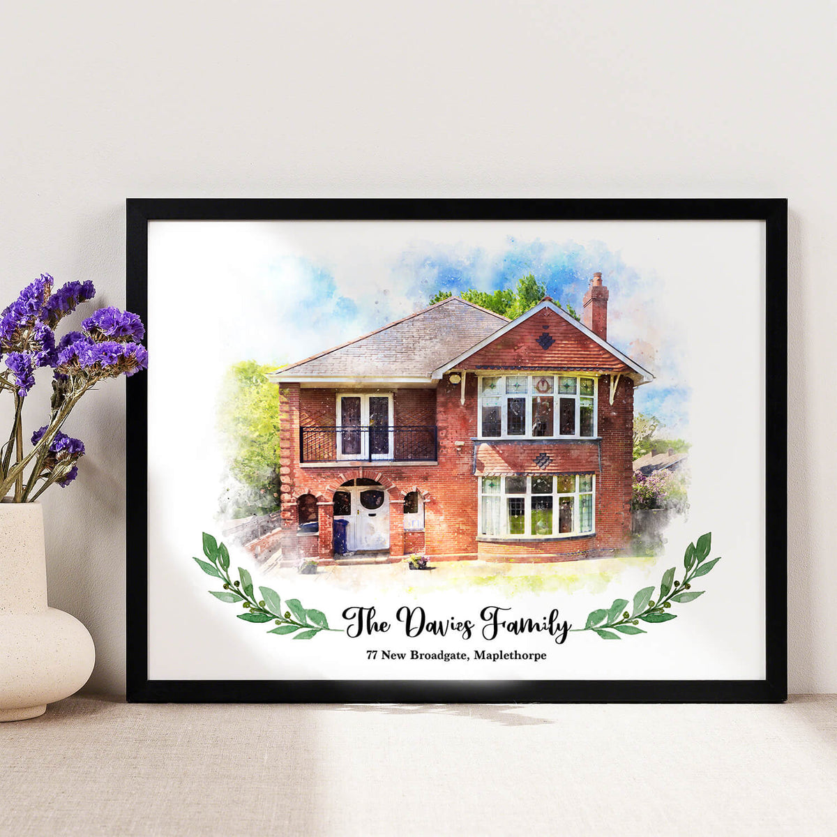 Personalised Watercolour House Portrait