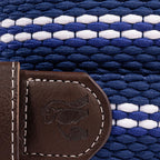 White Fine Stripe Recycled Woven Belt