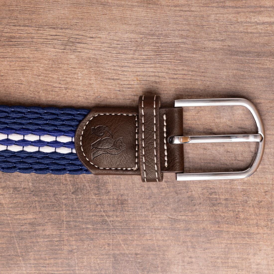 White Fine Stripe Recycled Woven Belt